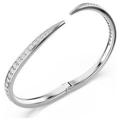 Vienna bangle Round cut, Swan, White, Rhodium plated