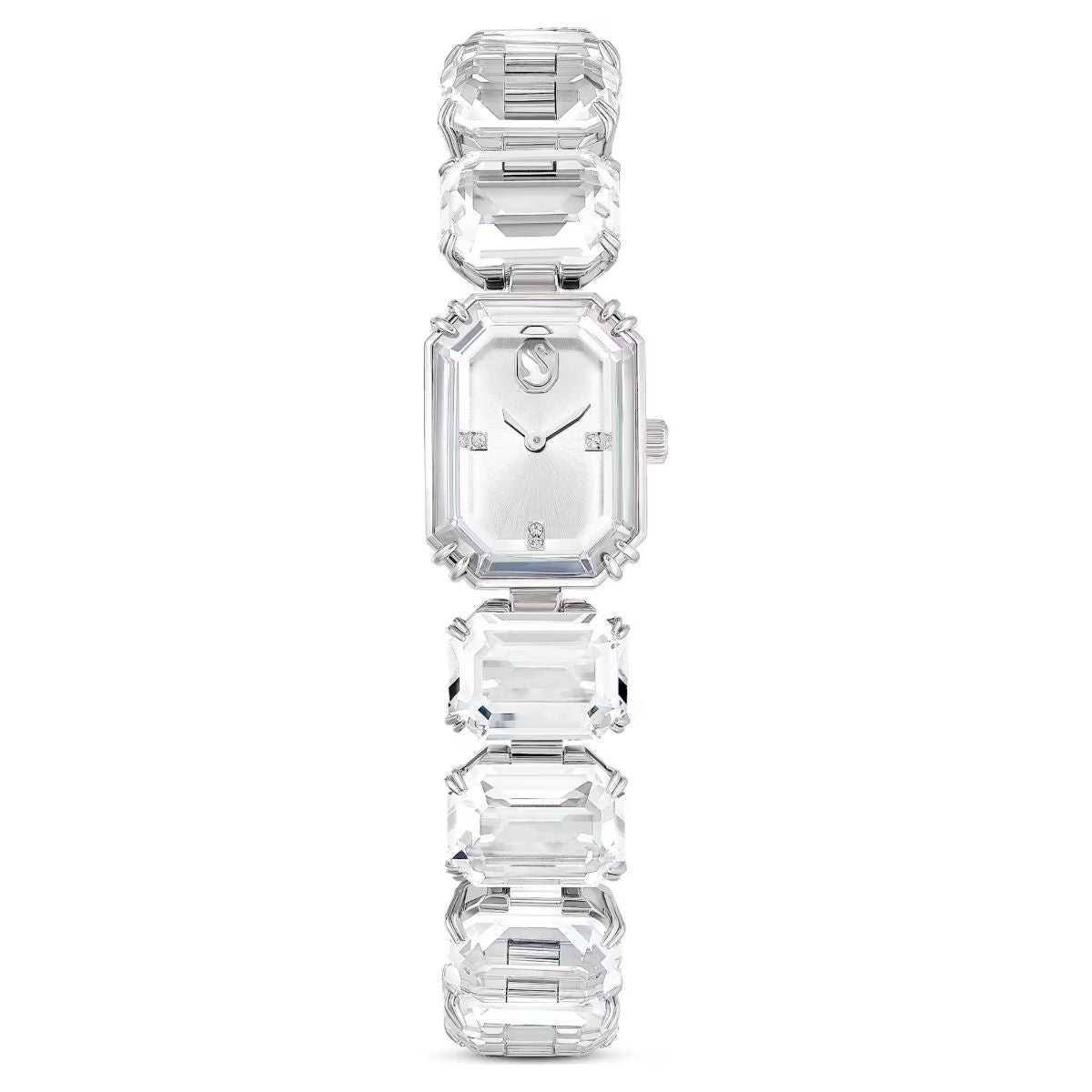 Watch Octagon cut bracelet, White, Stainless steel