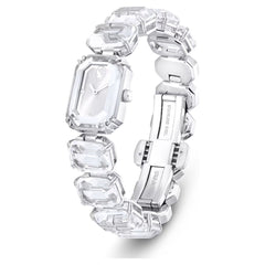 Watch Octagon cut bracelet, White, Stainless steel