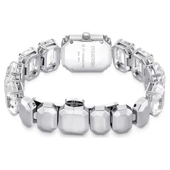 Watch Octagon cut bracelet, White, Stainless steel
