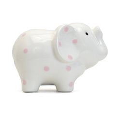 White Elephant Bank With Pink Polka Dots