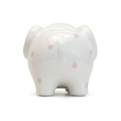 White Elephant Bank With Pink Polka Dots