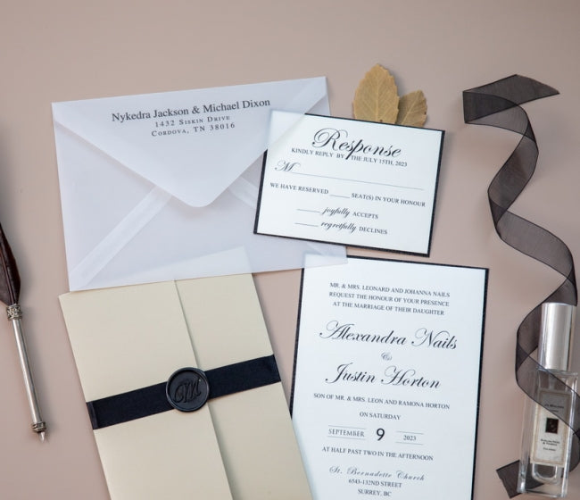 Affordable Romantic Pocket Wedding Invitation