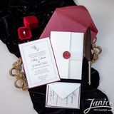 Affordable Romantic Pocket Wedding Invitation