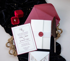 Affordable Romantic Pocket Wedding Invitation