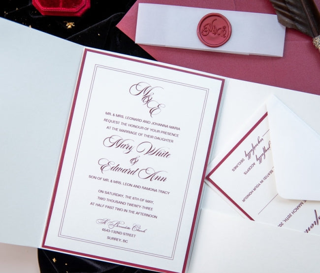Affordable Romantic Pocket Wedding Invitation