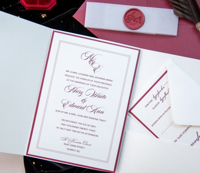 Affordable Romantic Pocket Wedding Invitation