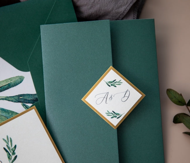 Affordable Romantic Pocket Wedding Invitation