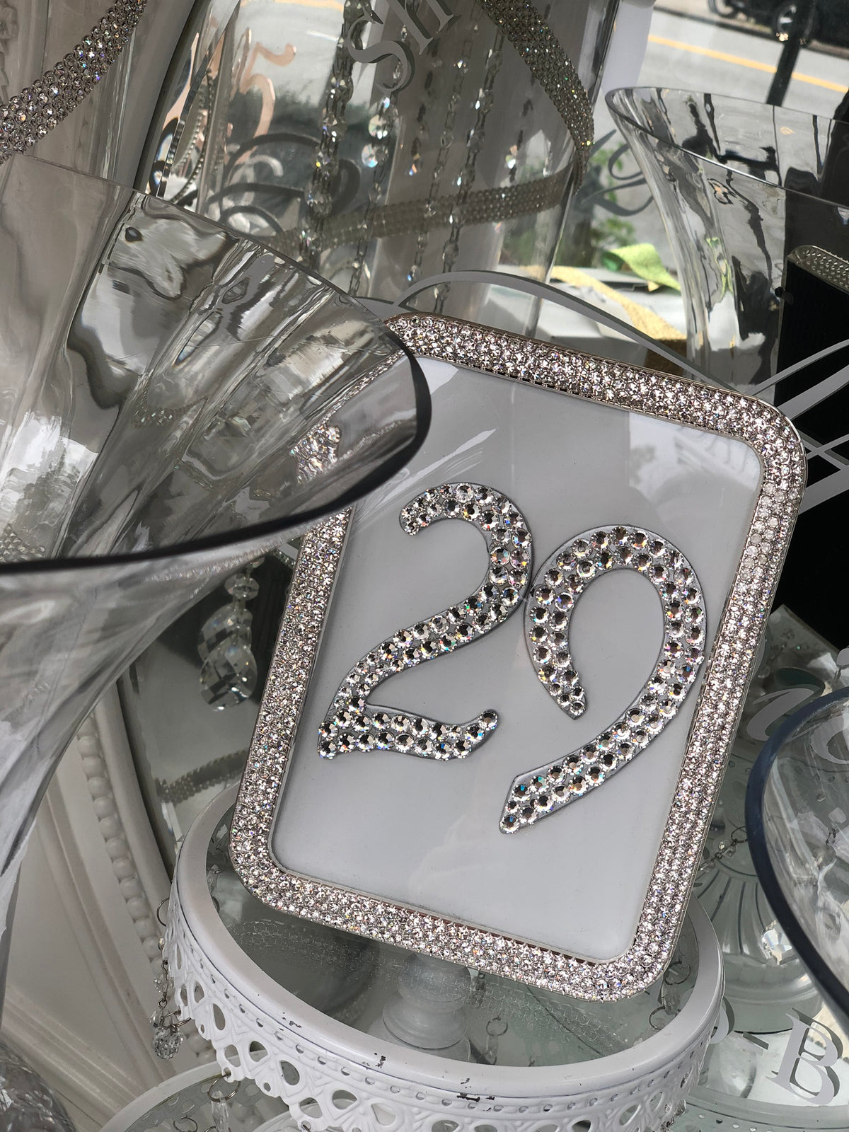 Crystal Elegance Table Number Sign Frame Rental