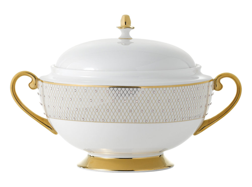 Princess Gold Covered Vegetable Bowl / Soup Tureen&#44; Gold