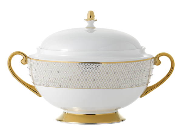 Princess Gold Covered Vegetable Bowl / Soup Tureen&#44; Gold