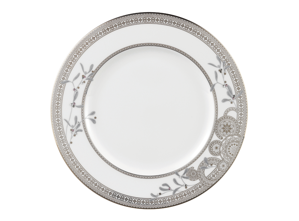 Platinum Leaves Dinner Plate Platinum