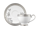 Platinum Leaves Tea Cup Saucer Platinum