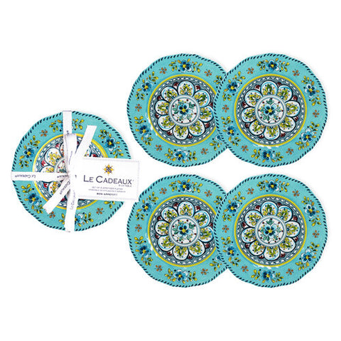 Le Cadeaux Madrid Turquoise Appetizer Plate (Set Of 4) - 20% OFF