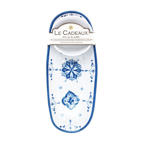 Le Cadeaux Moroccan Blue Bowl And Tray Gift Set - 20% OFF