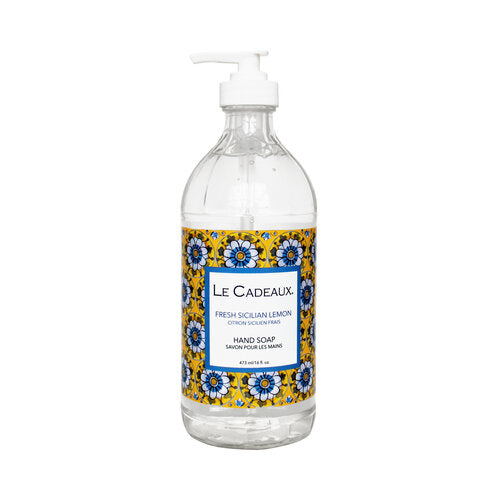 Le Cadeaux Fresh Sicilian Lemon Fragrance Liquid Hand Was in Decorative Glass Bottle - 20% OFF