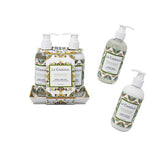 Fresh Fig & Olive Fragranced Hand Wash and Hand Cream on a Matching Melamine Soap Dish Gift Set
