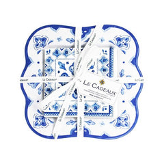 Le Cadeaux Moroccan Blue Decorative Napkin Holder & Cocktail Napkins Gift Set (Set of 20) - 20% OFF