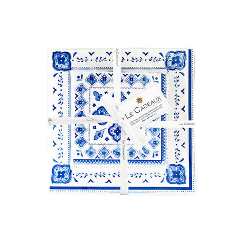 Le Cadeaux Moroccan Blue Patterned Paper Cocktail & Dinner Napkin Gift Set (Set of 20) - 20% OFF