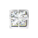 Le Cadeaux Sorrento Patterned Paper Cocktail Napkins In Acrylic Holder Gift Set (Set Of 30) - 20% OFF