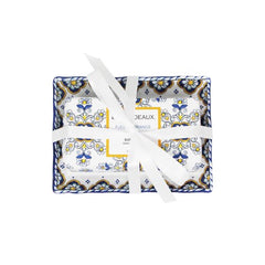 Fleur D'orange Fragranced Bar Soap on a Matching Melamine Soap Dish Gift Set