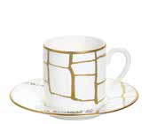 Alligator Gold Espresso Cup & Saucer Crystal (Set of 2)