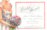 Baby's Breath & Roses Personalized Bridal Invitations (Set of 50)