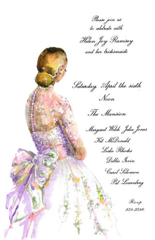 Lace Bodice Personalized Bridal Invitations (Set of 50)