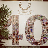 Antlers and Alcohol Number Celebration Photo Collage Sign