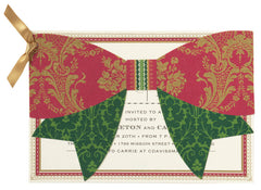 Christmas Bow Die-Cut Personalized Invitations (Set of 50)