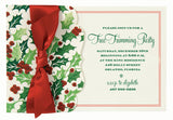 Holly & Berries Die-Cut Side Pocket Personalized Invitations (Set of 50)