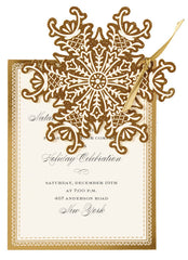 Golden Snowflake Die-Cut Personalized Invitations