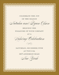 Golden Snowflake Die-Cut Personalized Invitations