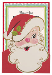 Santa Die-Cut Pocket Personalized Invitations (Set of 50)