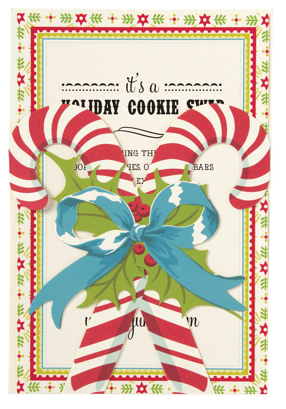 Candy Cane Die-Cut Pocket Personalized Invitations (Set of 50)