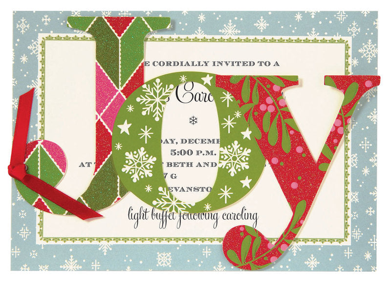 Winter Joy Die-Cut Personalized Die-Cut Invitations (Set of 50)