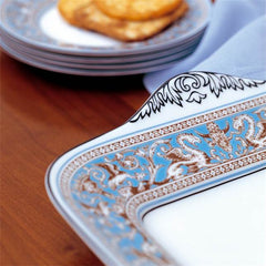 Florentine Turquoise Square Cake Plate 10.75"