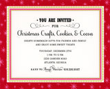Holly Bow Die-Cut Wrap Personalized Invitations (Set of 50)
