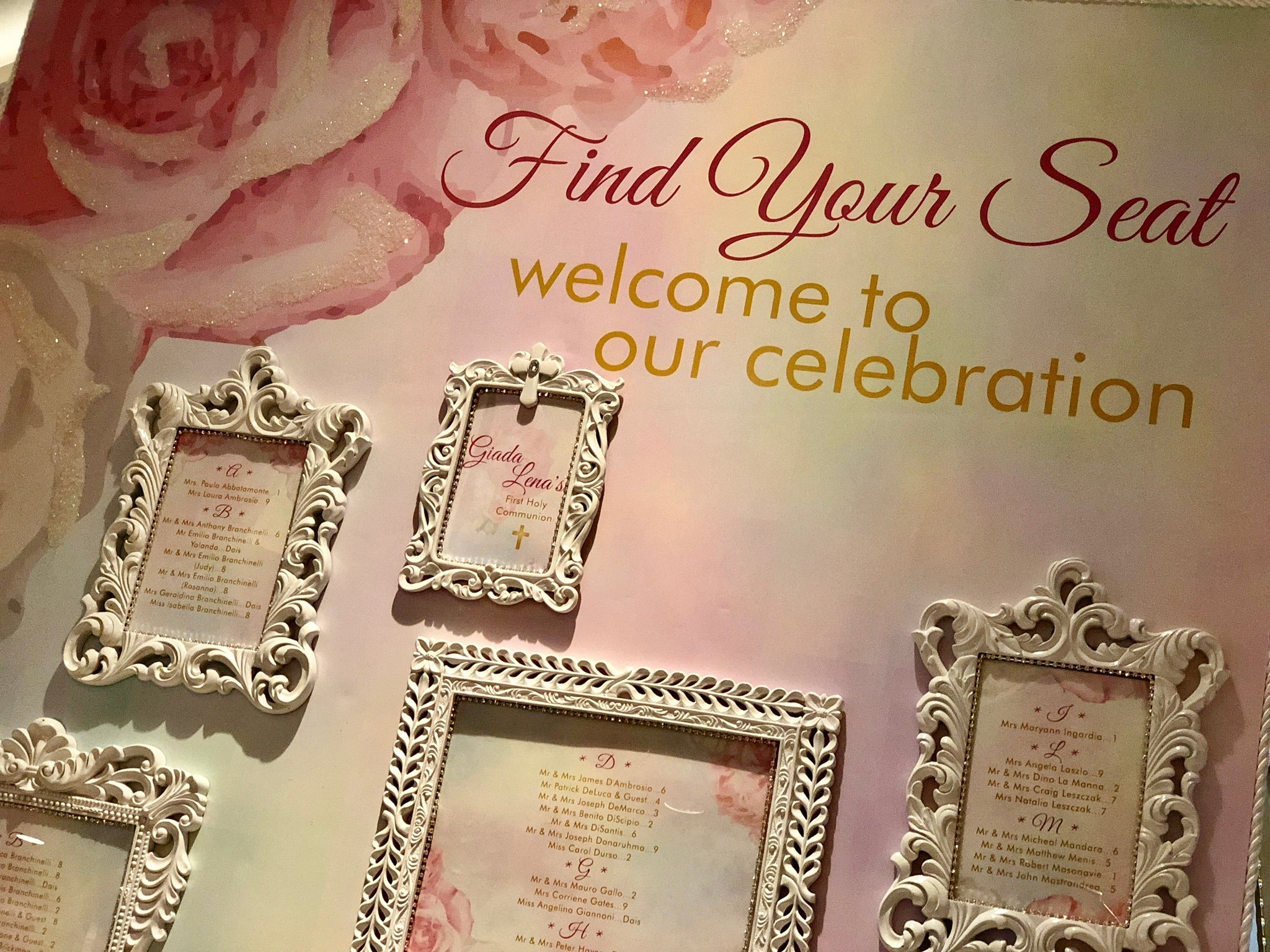 Fantasy Floral Frame Seating Chart Rental