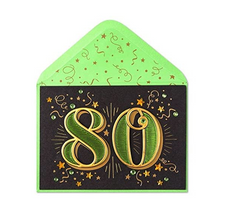 80th Birthday Card With Stars