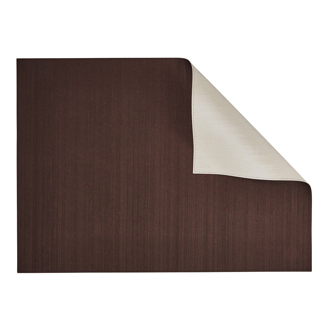 Silk Dark Chocolate /Ivory Rectangular Placemat-Double sided