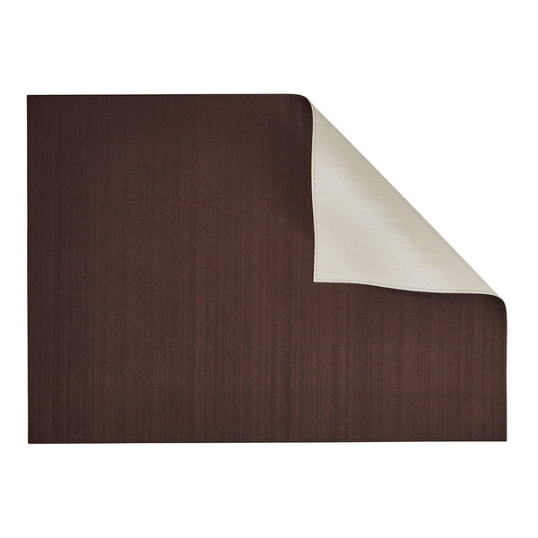 Silk Dark Chocolate /Ivory Rectangular Placemat-Double sided