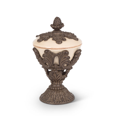 GG Collection 8.75"H Cream Pedestal Nut Bowl - 20% OFF