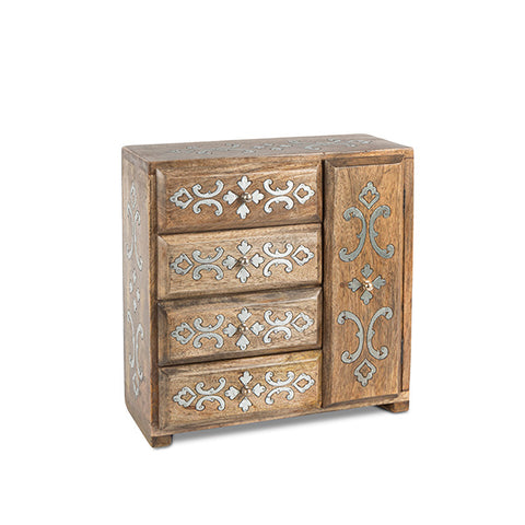 GG Collection Wood Inlay 4-Drawer Jewelry Box - 20% OFF