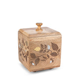 GG Collection Mango Wood Leaf Design Small Canister - 20% OFF