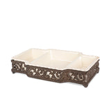 GG Collection Acanthus 3-part Stoneware Dish / Metal Base - 20% OFF