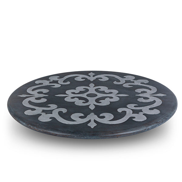 GG Collection Blackwashed Mango Wood 18" Wood/Inlay Lazy Susan - 20% OFF