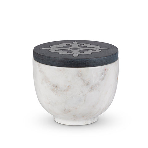 GG Collection Blackwashed Mango Wood Marble Medium Canister - 20% OFF