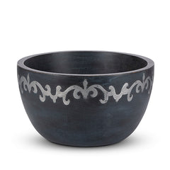 GG Collection Blackwashed Mango Wood Wood Inlay Tall Bowl - 20% OFF