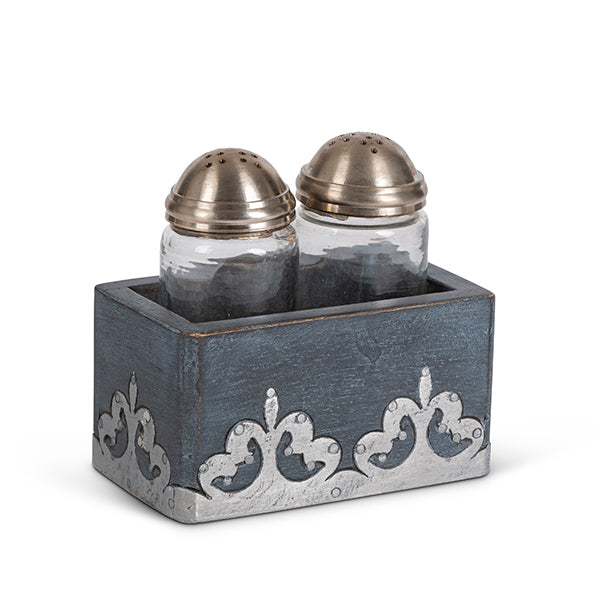 GG Collection Blackwashed Mango Wood Inlay Salt & Pepper - 20% OFF